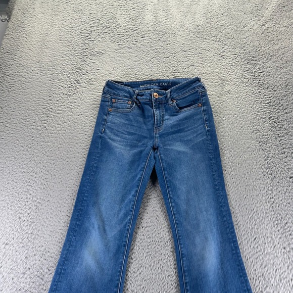 American Eagle Outfitters Favorite Jeans Womens 0 Blue Denim Boyfriend Stretch - Picture 2 of 12